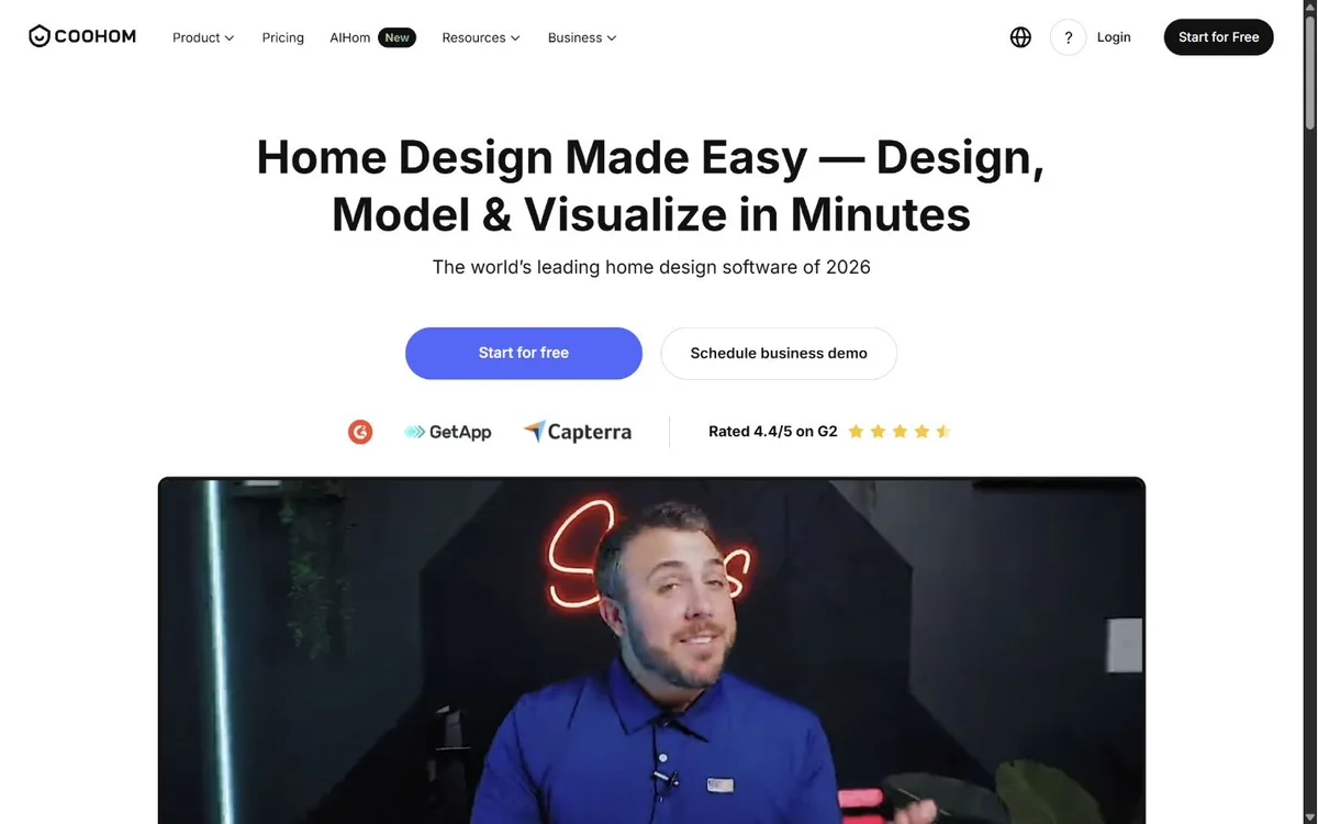 Coohom landing page screenshot