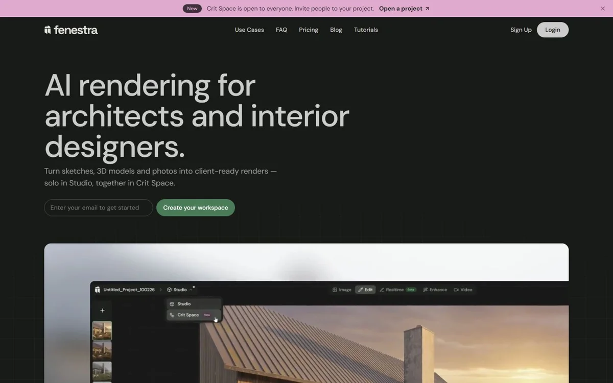 Fenestra landing page screenshot