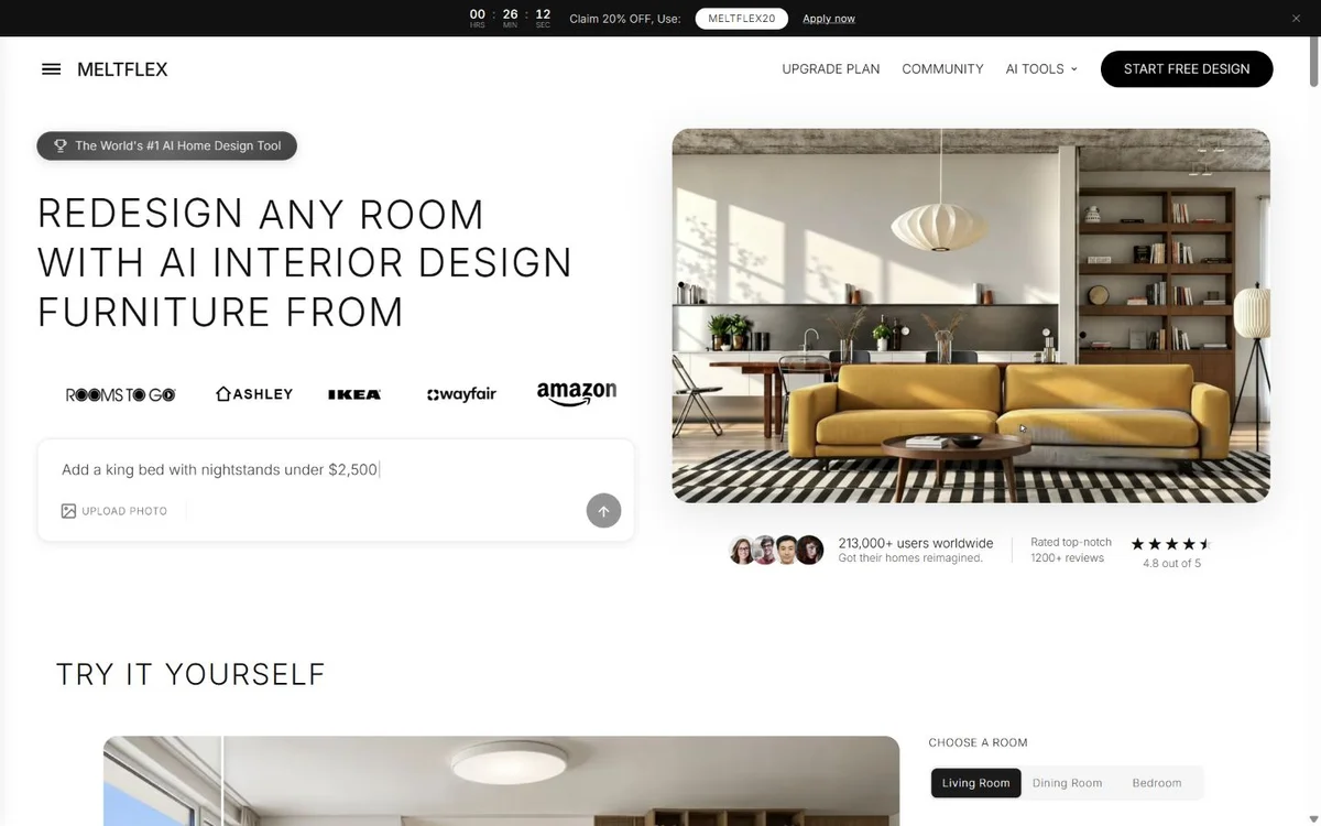 MeltFlex landing page screenshot