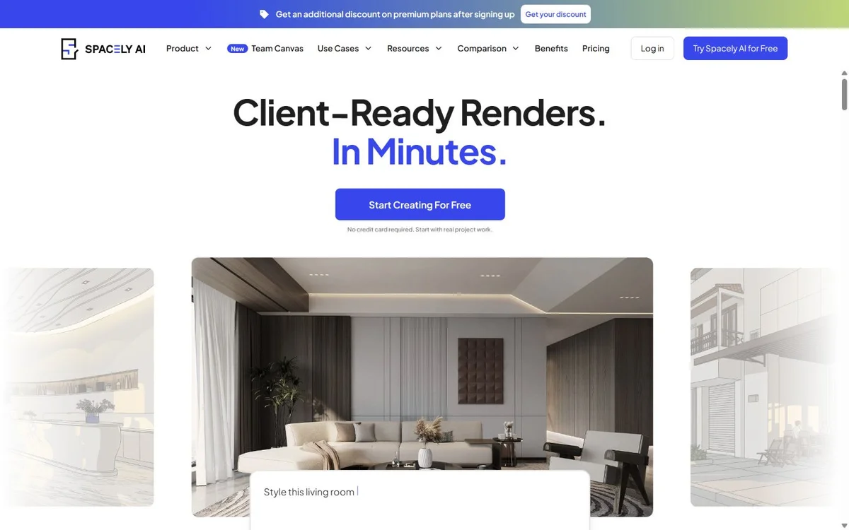 Spacely AI landing page screenshot