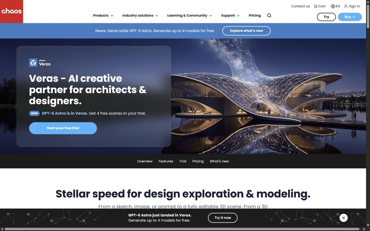 Veras landing page screenshot